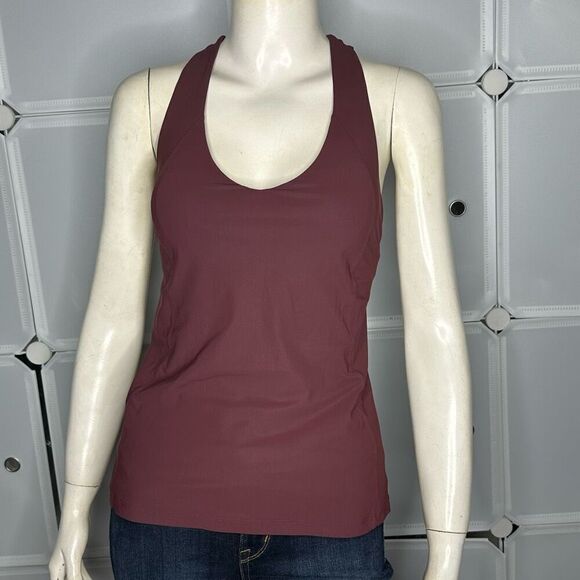 Lululemon Long Breath 2-In-1 Tank In Redwood / Auburn Size 4 - Picture 9 of 10